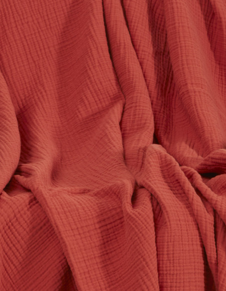 Plaid bordé uni gaze de coton LOFT