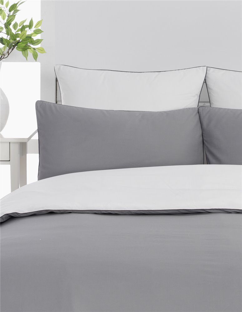 Lot de 2 taies d'oreiller bicolores en percale de coton DOZMARY