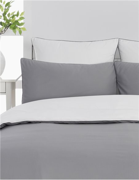 Lot de 2 taies d'oreiller bicolores en percale de coton DOZMARY