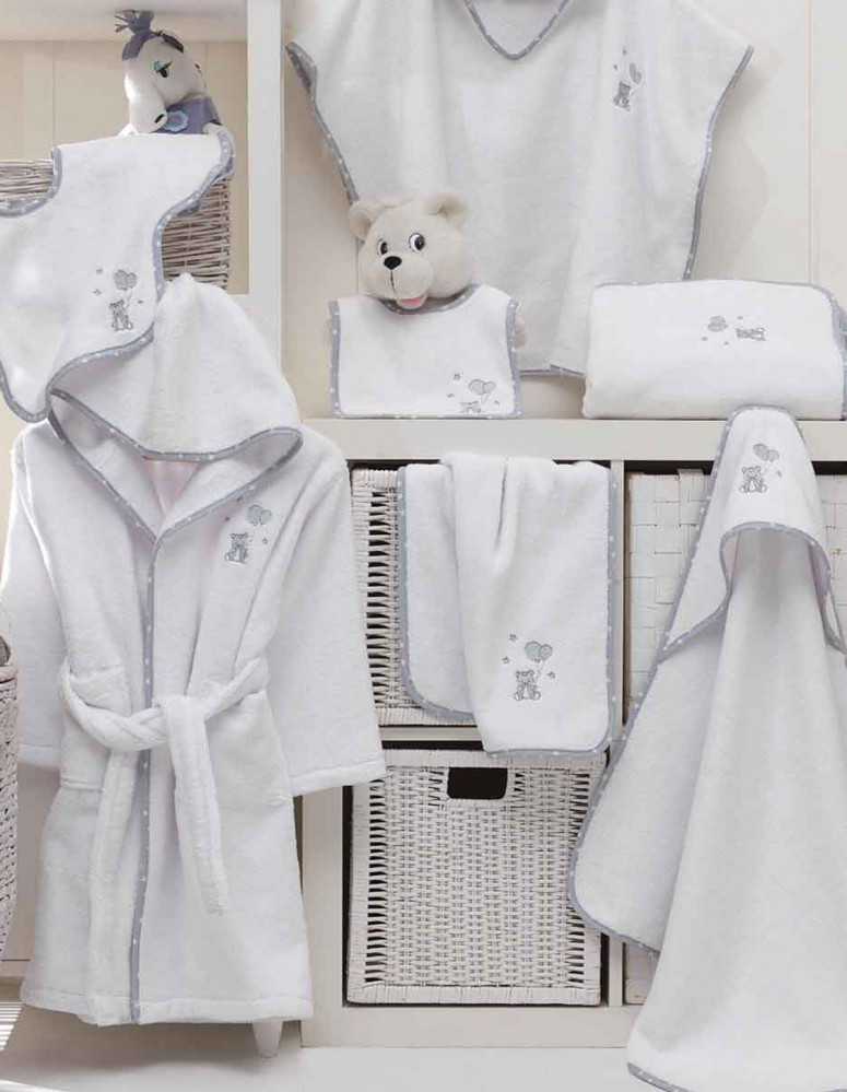 Lot de 2 bavoirs en coton peigné BABY SOFT OURS