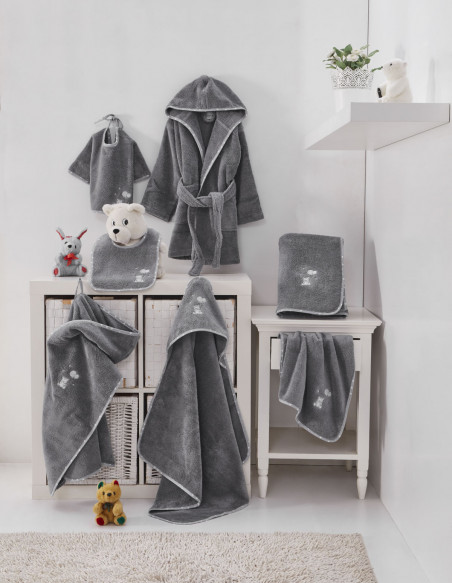 Lot de 2 bavoirs en coton peigné BABY SOFT OURS