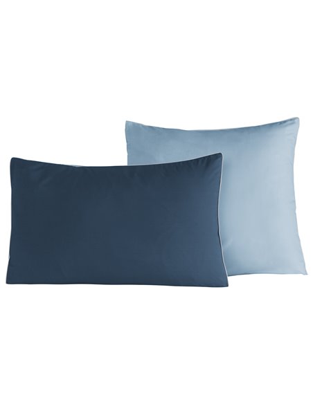 Lot de 2 taies d'oreiller bicolores en percale de coton DOZMARY