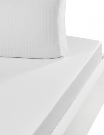 Drap housse Satin de Coton 120 fils/cm² Uni VERSAILLES, Draps housse