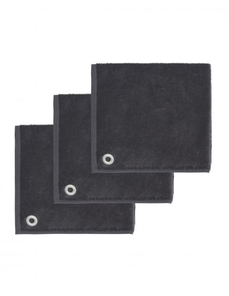 Lot de 3 Torchons Carrés en Éponge 50x50cm avec Oeillet AMAIA, Torc...