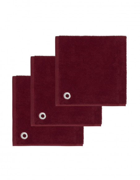 Lot de 3 Torchons Carrés en Éponge 50x50cm avec Oeillet AMAIA, Torc...