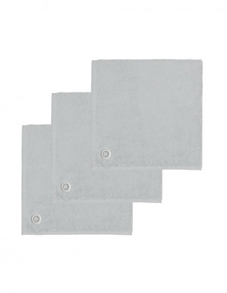 Lot de 3 Torchons Carrés en Éponge 50x50cm avec Oeillet AMAIA, Torc...