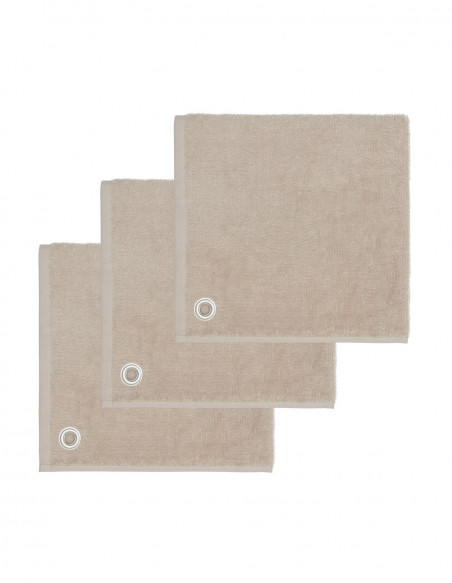 Lot de 3 Torchons Carrés en Éponge 50x50cm avec Oeillet AMAIA, Torc...