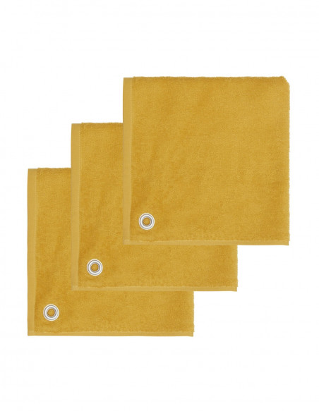 Lot de 3 Torchons Carrés en Éponge 50x50cm avec Oeillet AMAIA, Torc...
