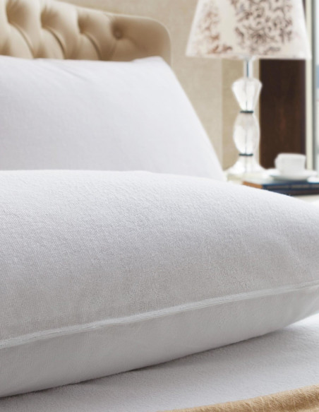 Lot de 2 Protège Oreillers 100% Coton 160gr/m² SECURE, Protège matelas