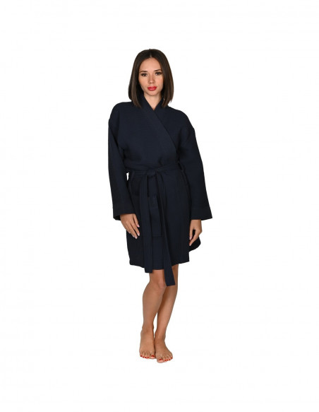 Peignoir court nid d'abeille col piqué de coton 210gr/m² SPA, Peign...