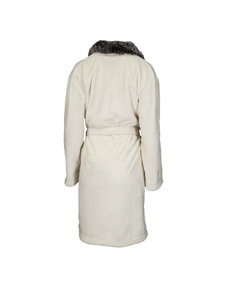 Peignoir col châle fausse fourrure DUCHESSE