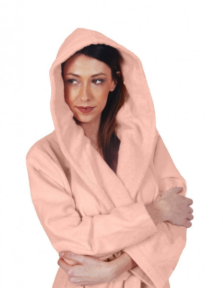 Peignoir Capuche Velours Uni CONSTANCE, Peignoirs de bain