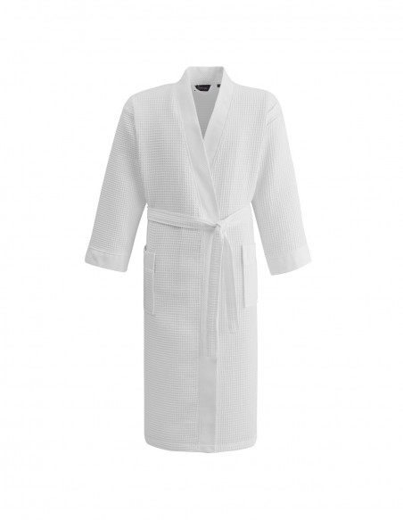 Peignoir long nid d'abeille col piqué de coton 210gr/m² SPA, Peigno...