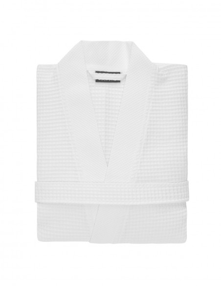 Peignoir long nid d'abeille col piqué de coton 210gr/m² SPA, Peigno...