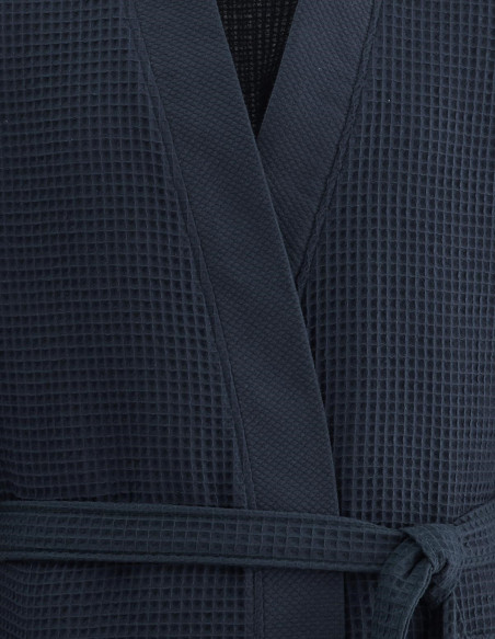 Peignoir long nid d'abeille col piqué de coton 210gr/m² SPA, Peigno...