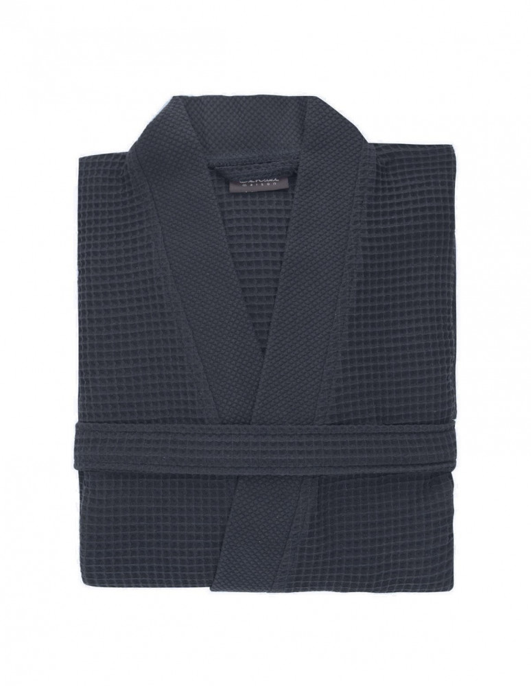 Peignoir long nid d'abeille col piqué de coton 210gr/m² SPA, Peigno...