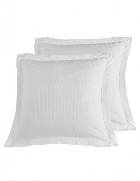 Lot de 2 Taies d'oreiller Rayées Satin de Coton 120 fils/cm² VERSAI...