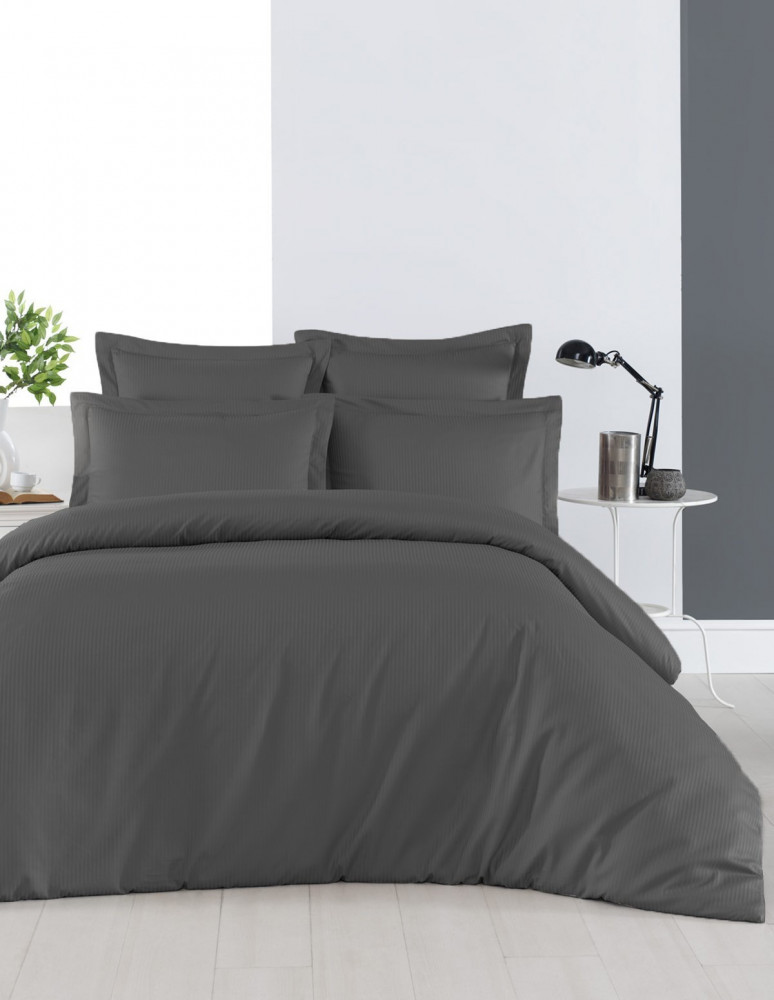 Lot de 2 Taies d'oreiller Rayées Satin de Coton 120 fils/cm² VERSAI...