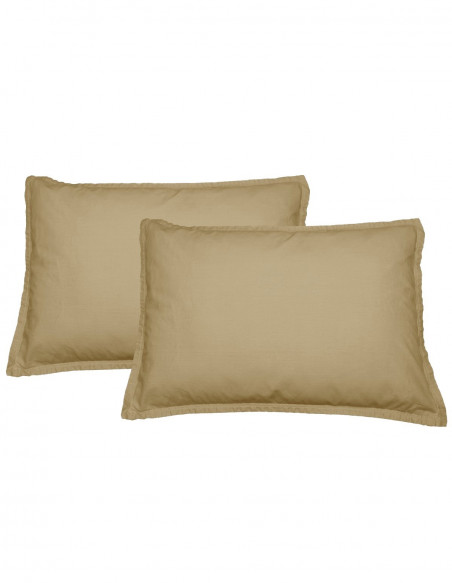 Lot de 2 Taies d'Oreiller en Coton Lavé Biologique ORGANIKA, Taies ...