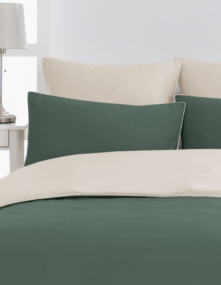 Lot de 2 taies d'oreiller bicolores...