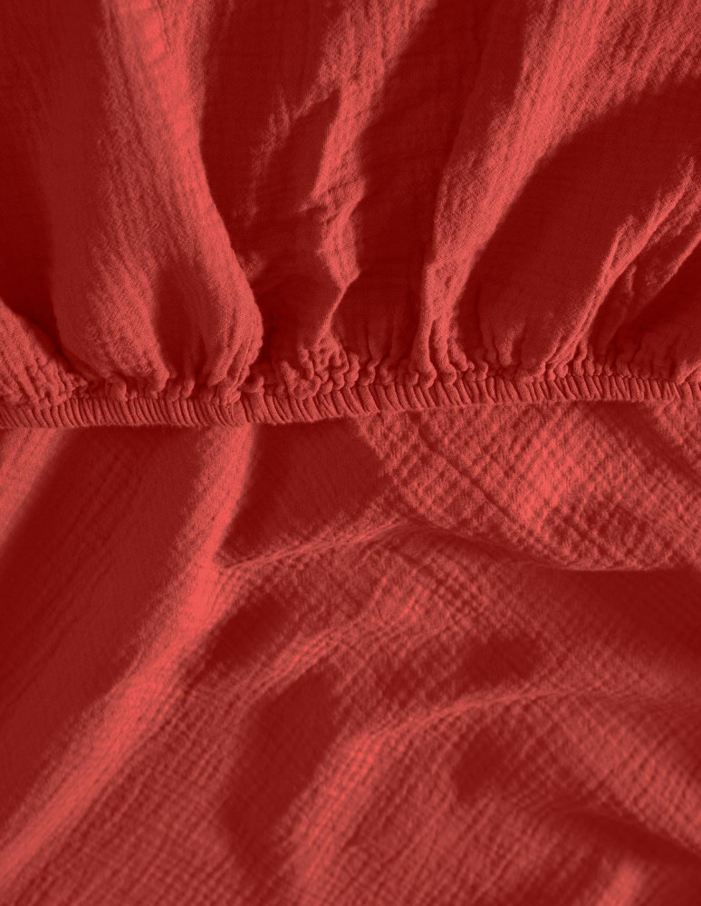 Drap housse en gaze de coton bonnet...