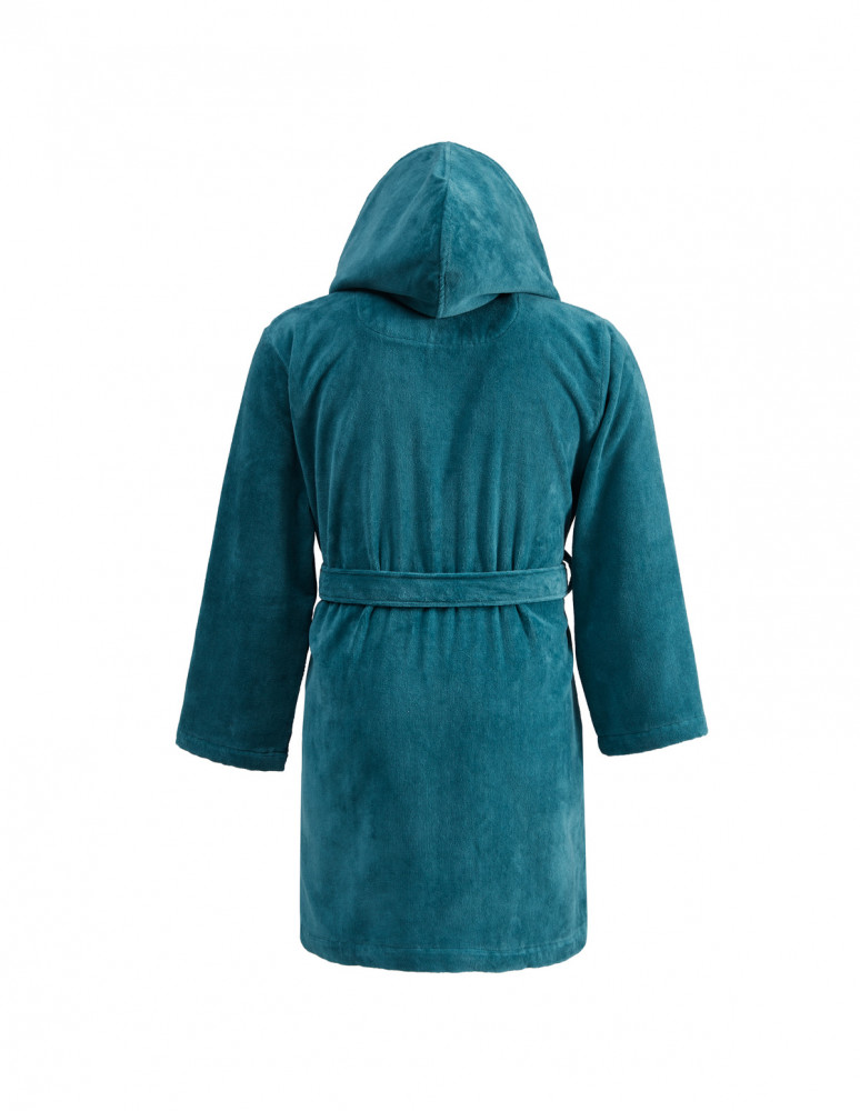 Peignoir court à capuche velours...