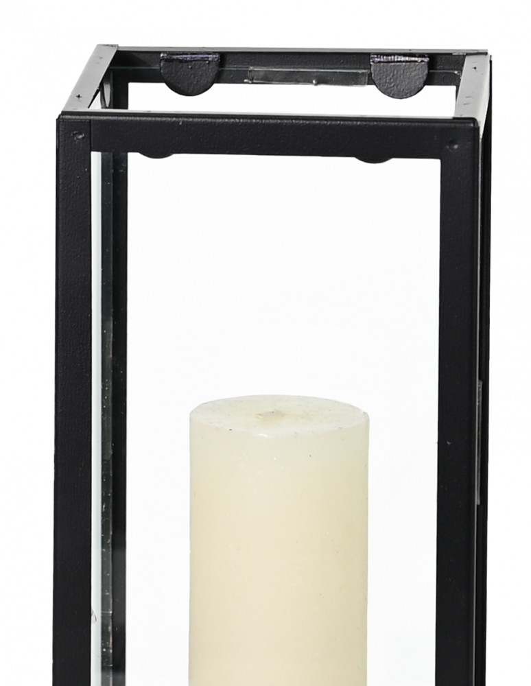 Photophore en métal et verre 40x22 cm...