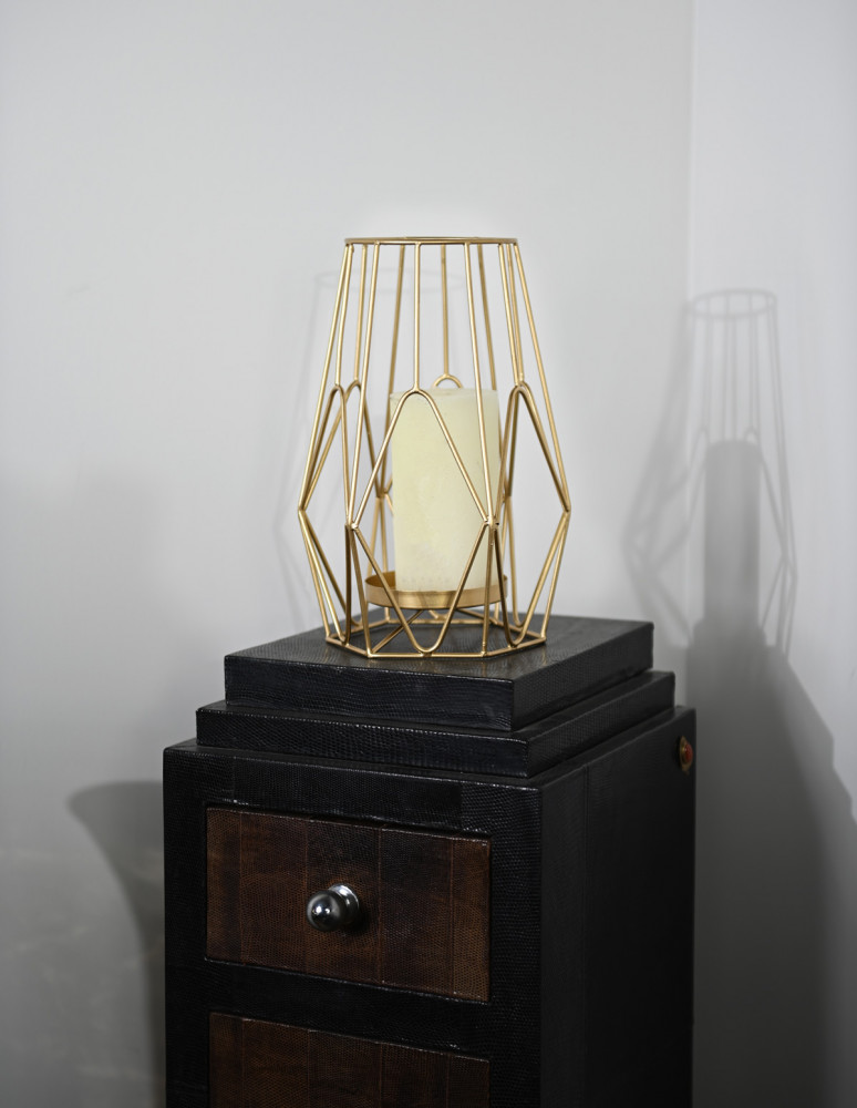 Photophore en métal 25 cm KEHRA GOLD