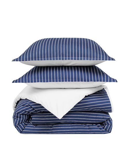 Parure housse de couette percale de coton avec 2 taies 65x65cm LINQUIST