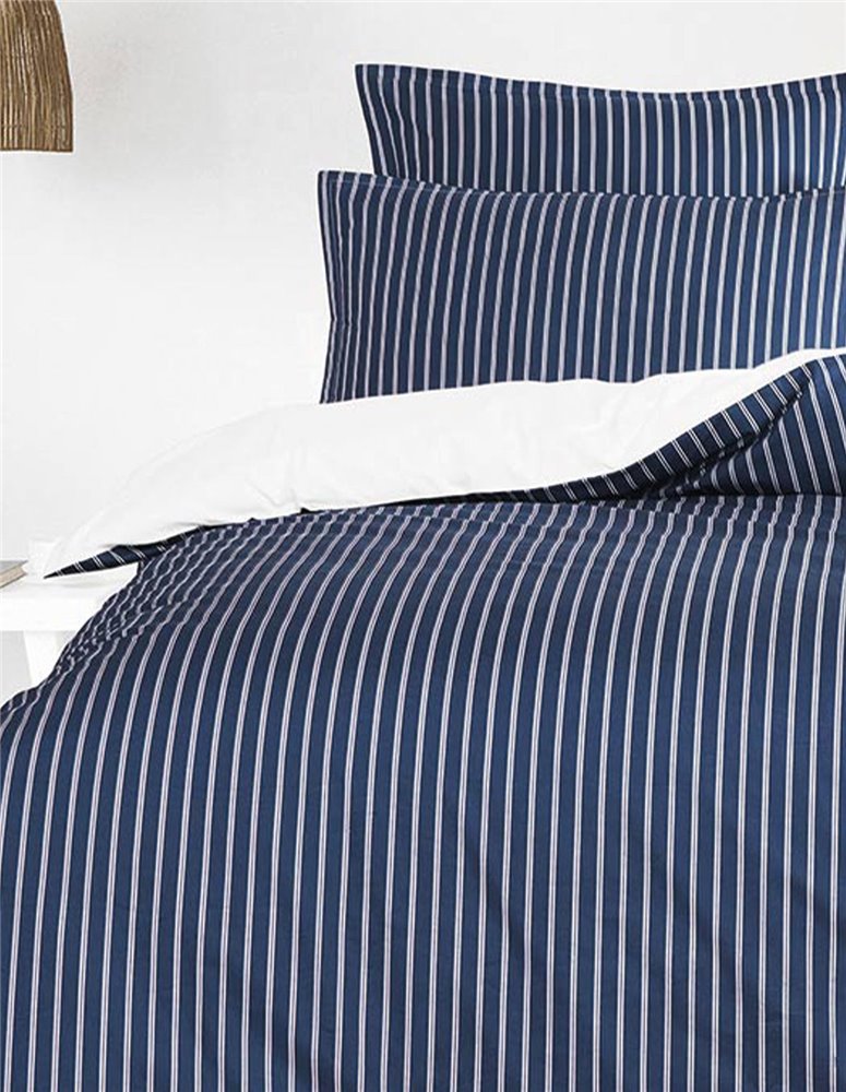 Parure housse de couette percale de coton avec 2 taies 65x65cm LINQUIST