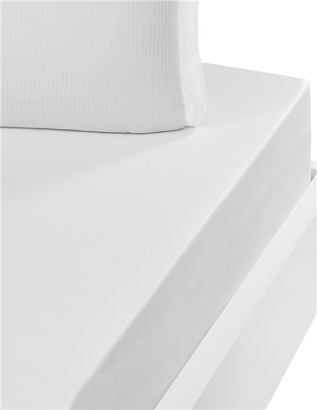 Drap housse uni en satin de coton 120 fils bonnet 40cm VERSAILLES PLUS