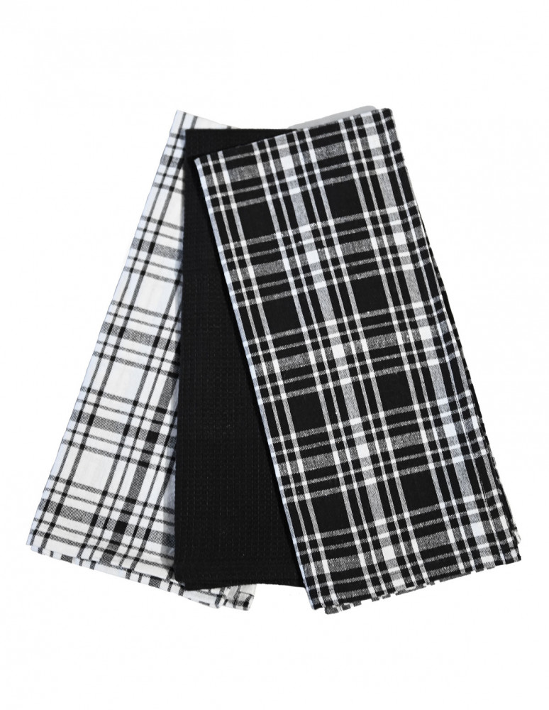 3 torchons assortis coton DUNDEE