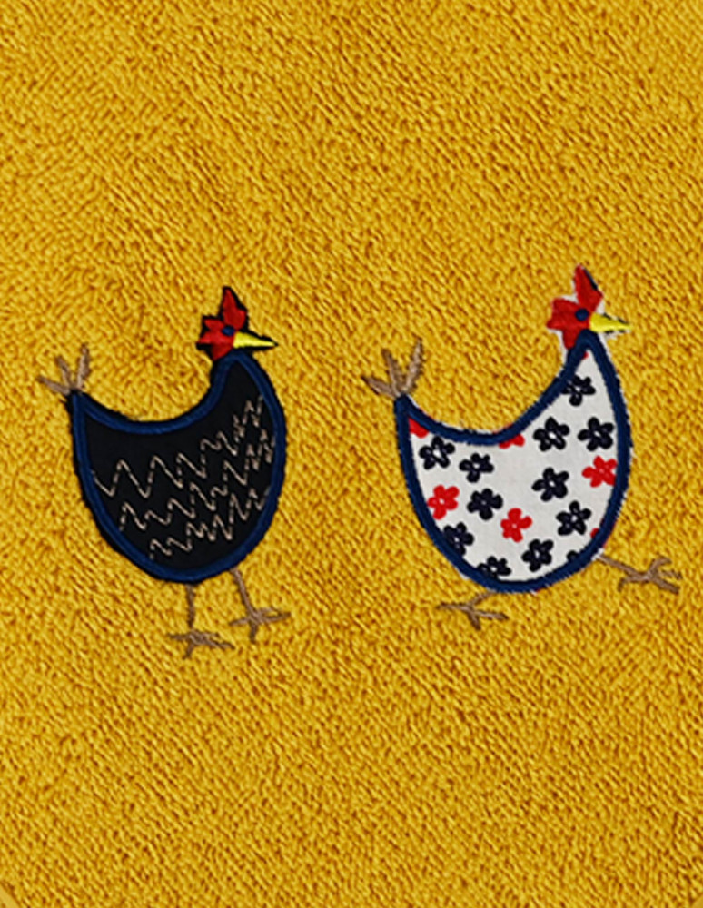 Lot de 3 torchons carrés POULES