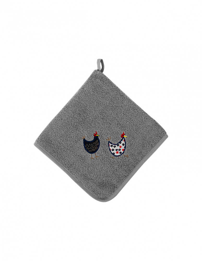 Lot de 3 torchons carrés POULES