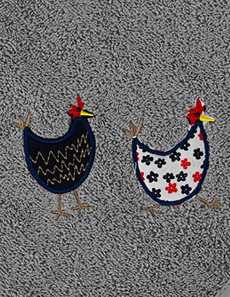 Lot de 3 torchons carrés POULES