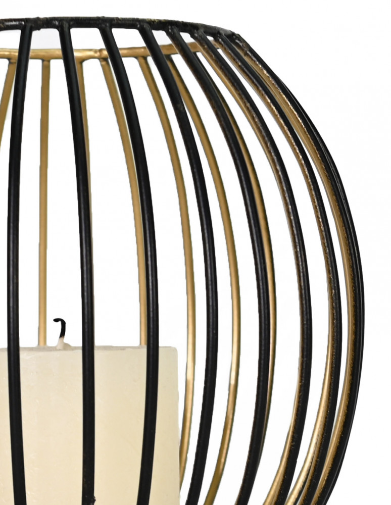 Photophore métal rond 18x17 cm KEMI GOLD