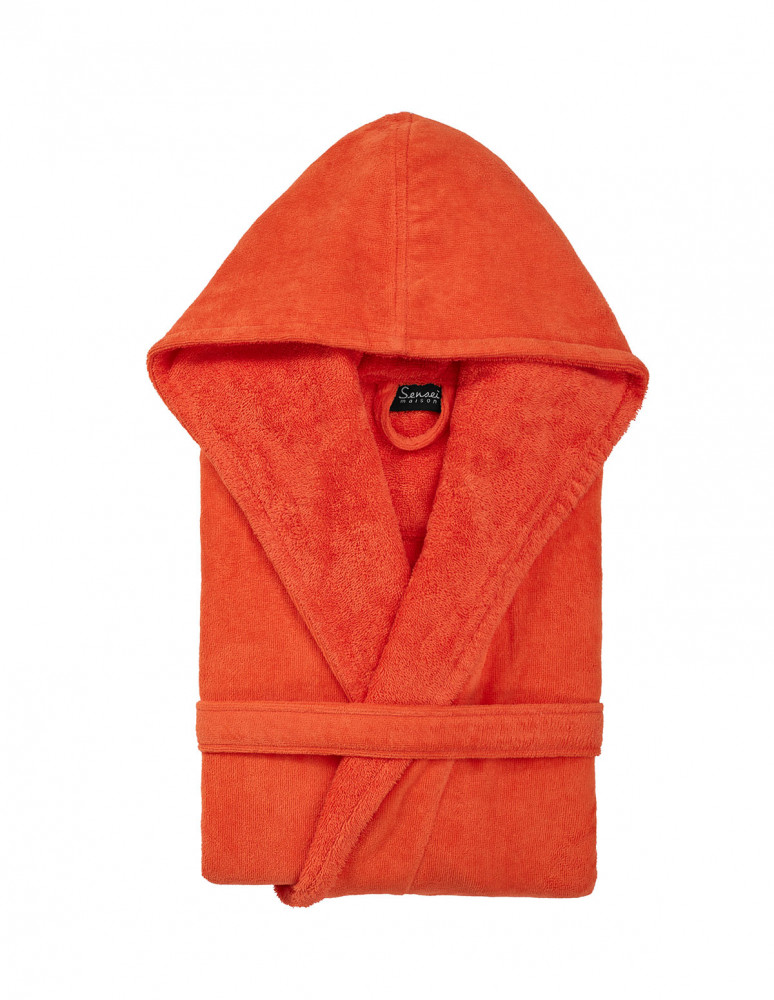 Peignoir court à capuche velours...