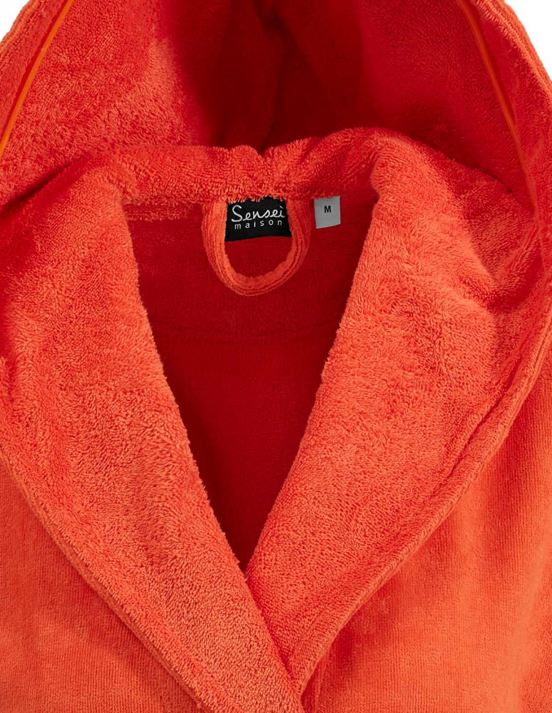 Peignoir court à capuche velours...