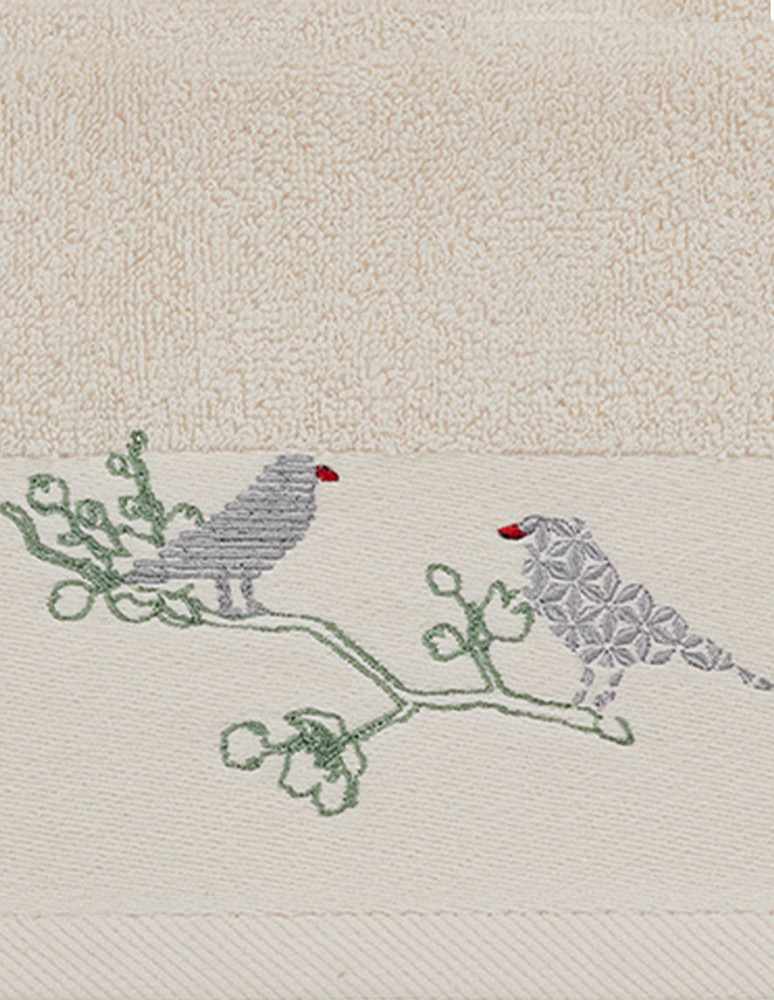Lot de 3 serviettes invité SPRING BIRDS
