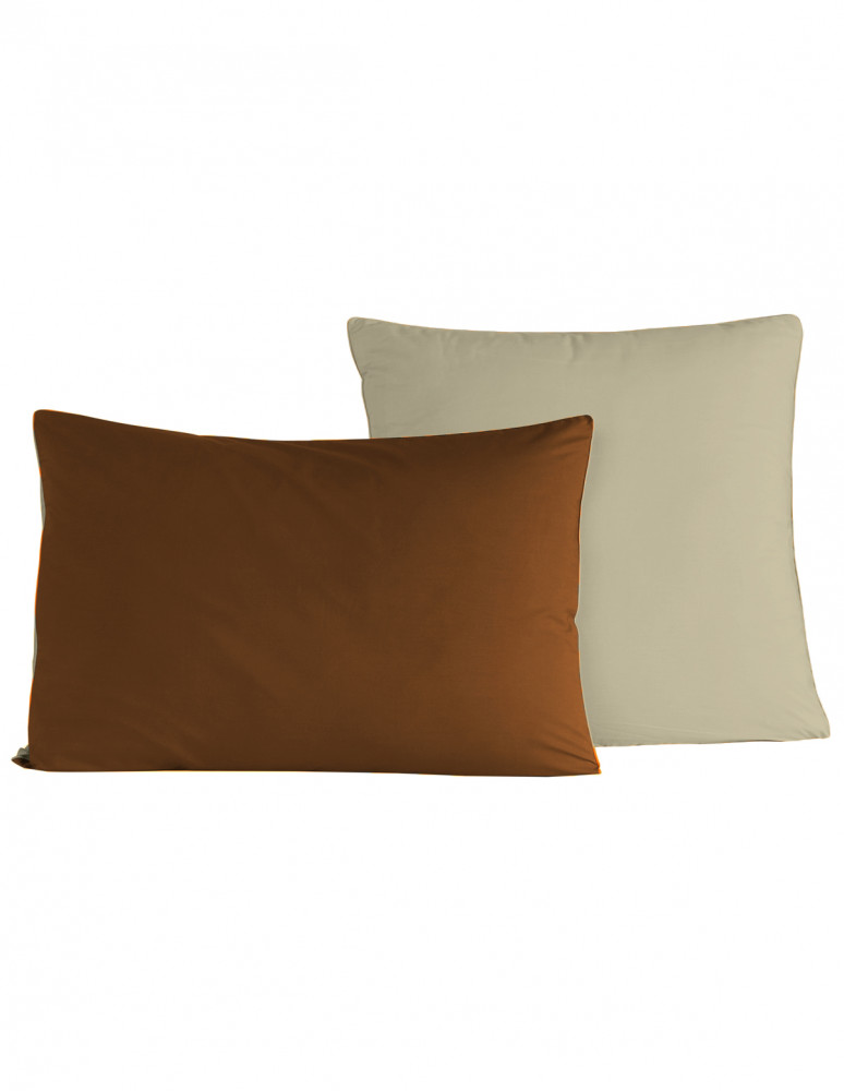 Lot de 2 taies d'oreiller bicolores...