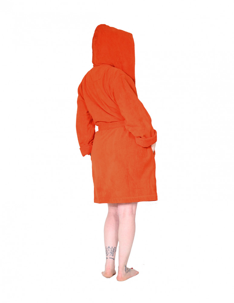 Peignoir court à capuche velours...