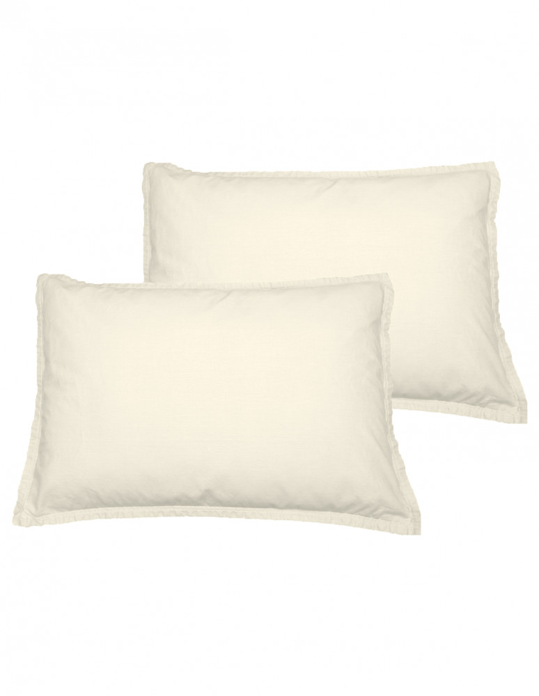 Lot de 2 taies d'oreiller en coton...