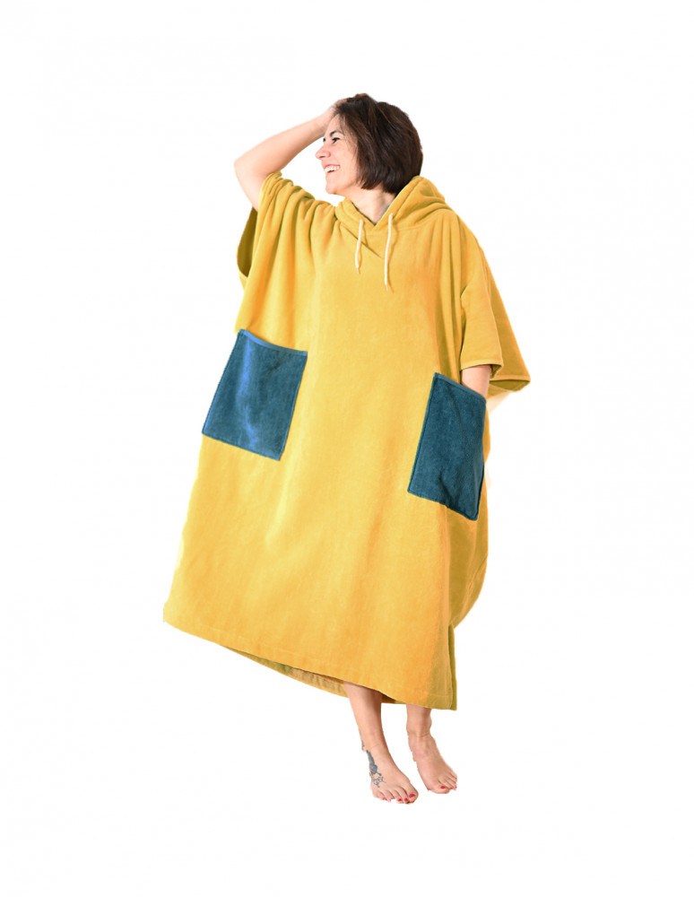 Poncho de plage adulte en velours BEACH