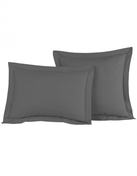 Lot de 2 Taies D'oreiller Unie Percale EASY CARE 80 fils/cm² SENSEI...
