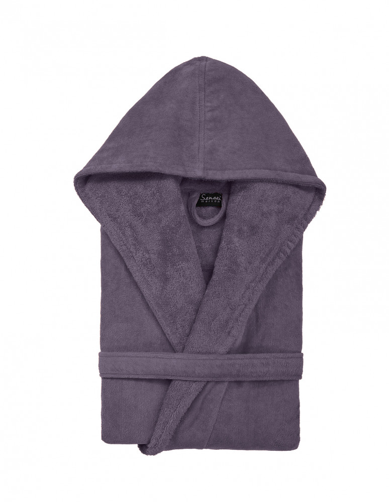 Peignoir court à capuche velours...