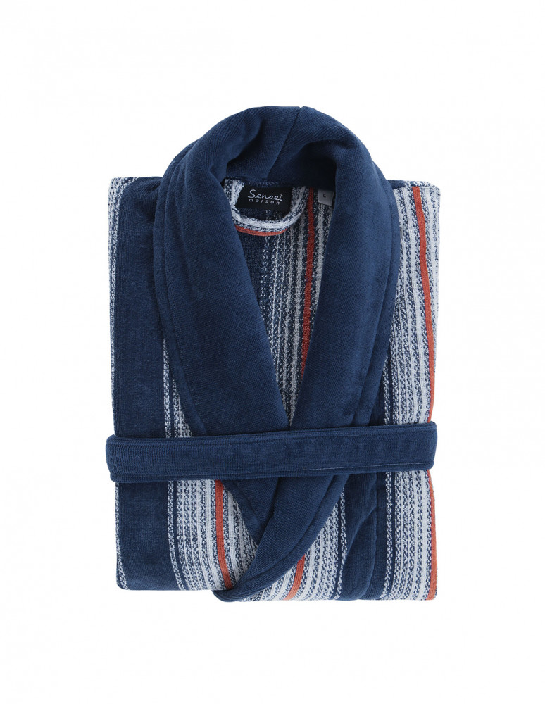 Peignoir col châle velours 420 g/m²...