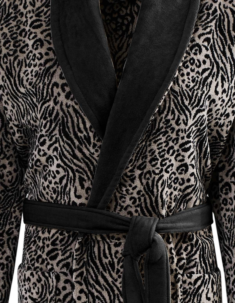 Peignoir col châle velours 420 g/m²...