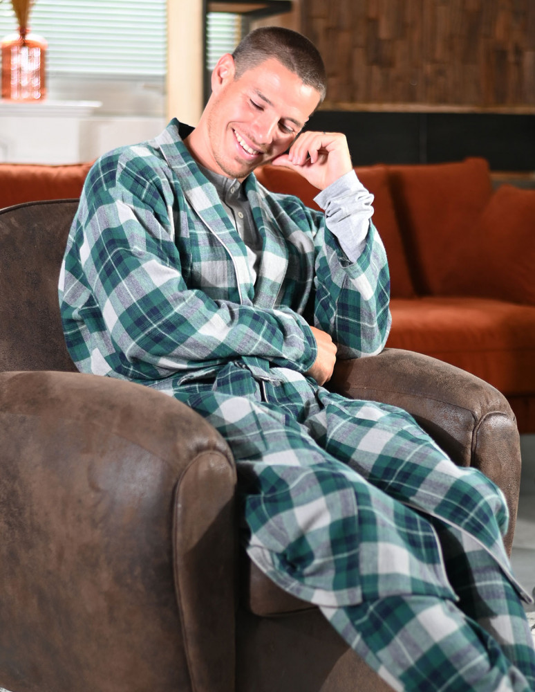 Robe de chambre mixte en flanelle...