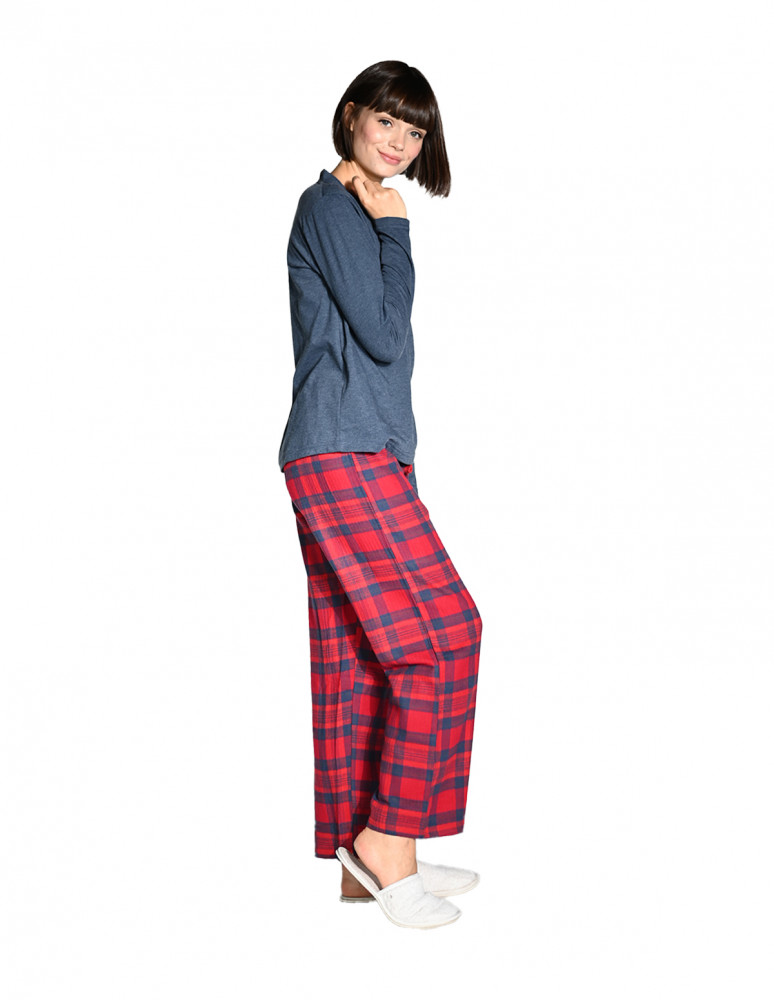 Pyjama femme en jersey et flanelle...