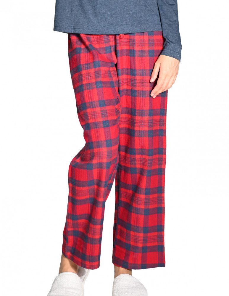 Pyjama femme en jersey et flanelle...